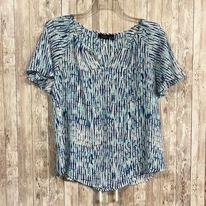 Apt. 9 Patterned Shades of Blue Blouse - Size Medium